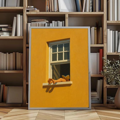 Reading by the Window Art Print | Minimalist Sunlight Painting (Digital Download)