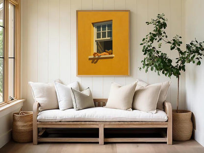 Reading by the Window Art Print | Minimalist Sunlight Painting (Digital Download)