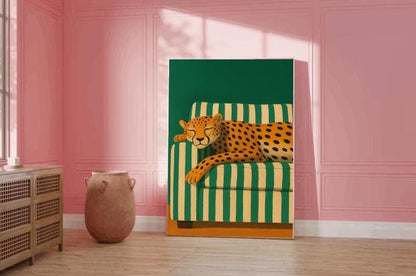 Sleeping Cheetah Art Print | Whimsical Jungle Decor (Digital Download)