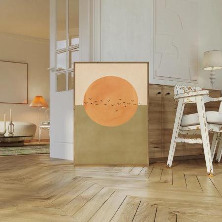 Abstract Sun Print | Boho Sunset Wall Art (Digital Download)