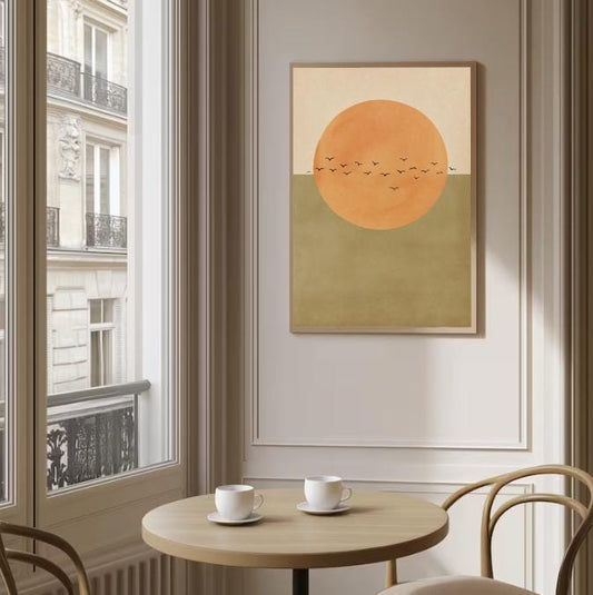 Abstract Sun Print | Boho Sunset Wall Art (Digital Download)