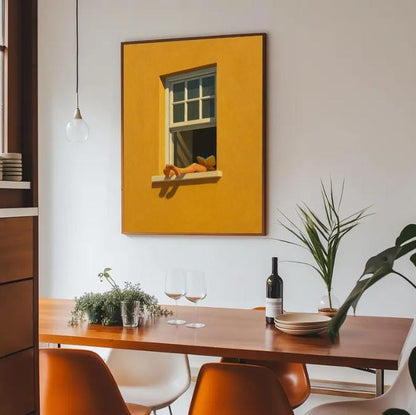 Reading by the Window Art Print | Minimalist Sunlight Painting (Digital Download)