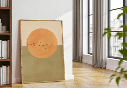 Abstract Sun Print | Boho Sunset Wall Art (Digital Download)