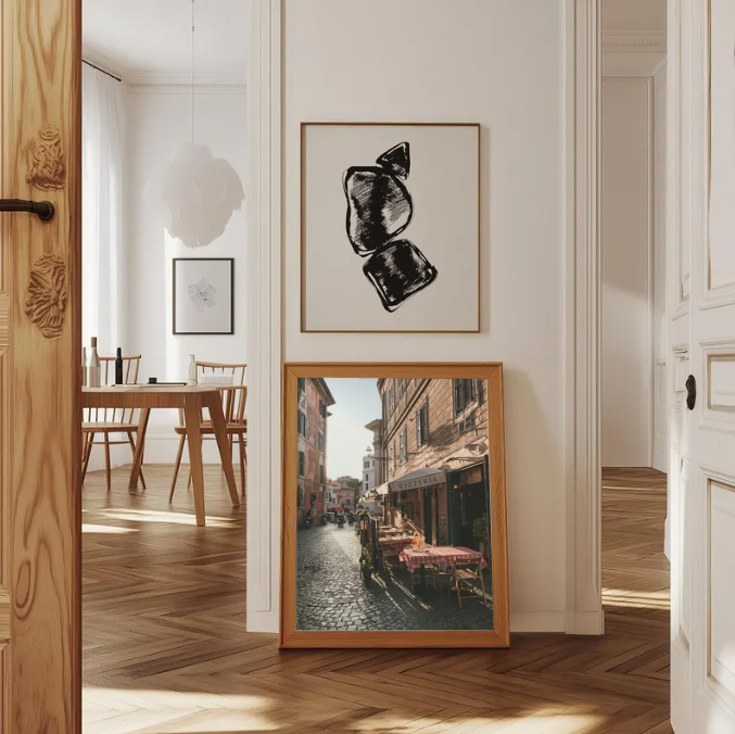 Italian Street Café — Rome Pizzeria at Golden Hour Travel Wall Art