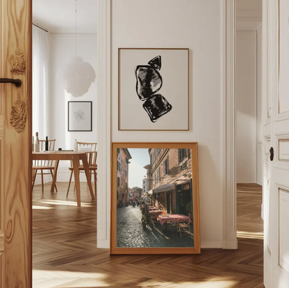 Italian Street Café — Rome Pizzeria at Golden Hour Travel Wall Art