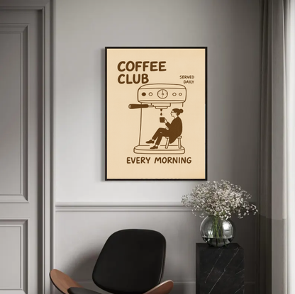 Minimalist Coffee Art Print – Retro Kitchen Wall Decor