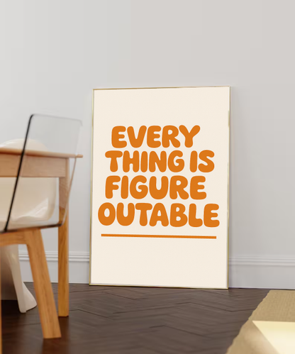 Retro Motivational Quote Printable –  Positive Affirmation Print, Encouragement Poster, Mental Health Decor