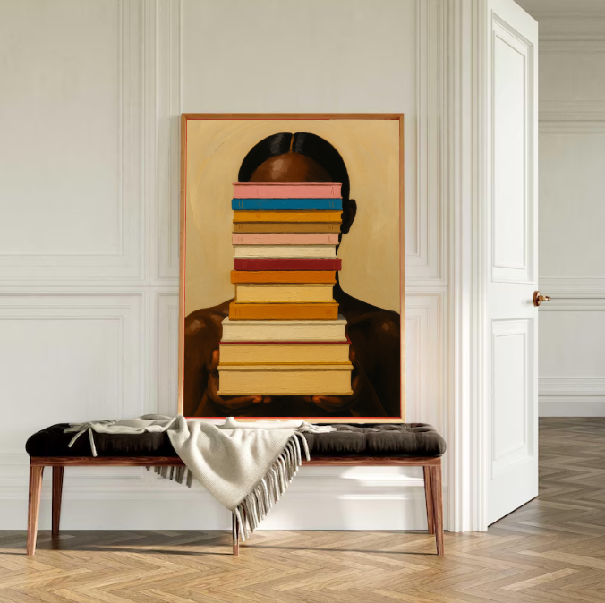 Stack of Books Art Print – Bookworm Wall Decor