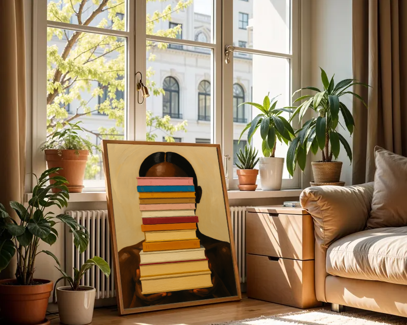 Stack of Books Art Print – Bookworm Wall Decor