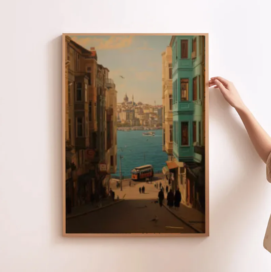 Golden Hour in Istanbul — Vintage European Cityscape Wall Art Print