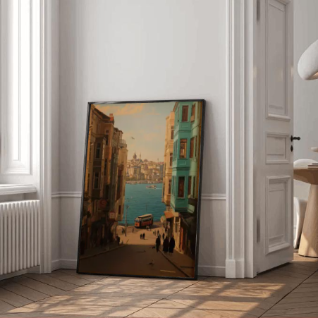 Golden Hour in Istanbul — Vintage European Cityscape Wall Art Print
