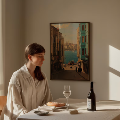 Golden Hour in Istanbul — Vintage European Cityscape Wall Art Print